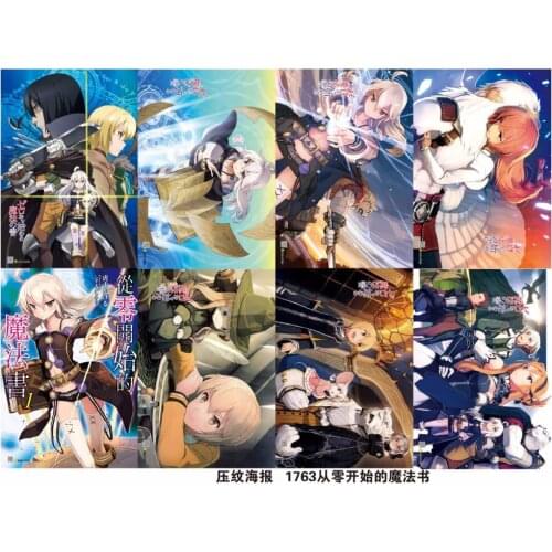 8 PCS/LOT Anime Re:Life in a different World From Zero magic book Embossing Poster Sticker toys Size 42x29 cm for gifts