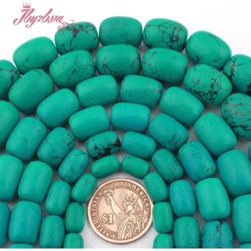 8x12.10x14.12x16.13x18.15x20mm Column BlueTurquoise Stone Beads For DIY Necklace Bracelets Jewelry Making 15" Free Shipping