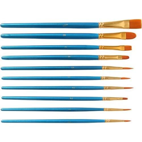 Watercolor Brush 10 Pearlescent Blue Nylon Wool Watercolor Oil Pen Set Student Painting Office School Supplies Stationery