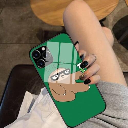 Science Sloth Phone Case Glass Phone Case For iphone 12 11 Pro Max XS XR X 8 7 Plus SE2 Case