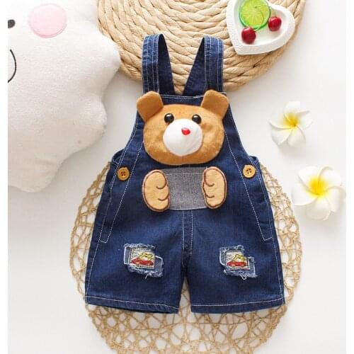 1 2 3T Baby Clothing Boys Girls Jeans Overalls Shorts Toddler Infant Denim Rompers Cute Cartoon Bebe Pants Summer Bib Clothes