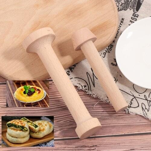 DIY Egg Tart-Tamper Double Side Wooden Pastry Pusher Baking Shaping Kitchen