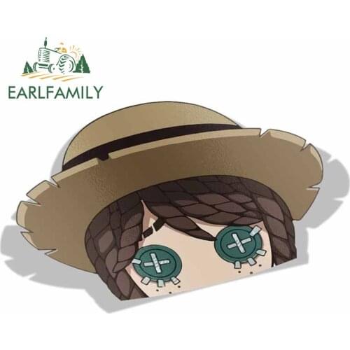 EARLFAMILY Cartoon Car Sticker for Identity V Gardener & Mercenary Peeker Peek Anime Vinyl Sticker JDM Window Trunk Bumper Decal