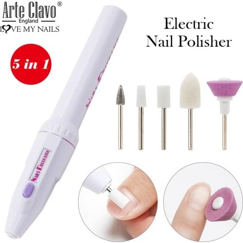 Electric Nail Drill Set for Manicure 5 in 1 Manicure Machine Nail Cutter Grinder Grooming Kit Nail Buffer Polisher Remover