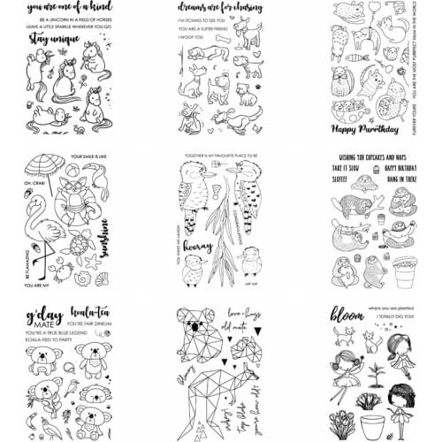 Flamingo Koala Dogs Animals Elves Clear Transparent Stamp Match Cutting Dies DIY Crafts Card Make Scrapbook Stencil New 2020