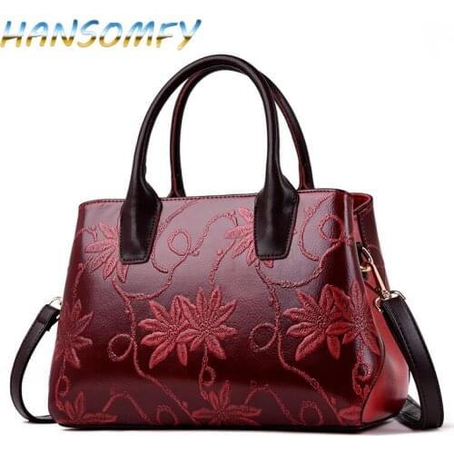 HANSOMFY Casual Large Capacity Women Tote Shoulder Bag PU Leather Ladies Handbag Messenger Bag Soft Party Crossbody Bag MX-40