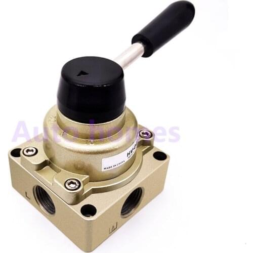 HV-02/03/04 Pneumatic 4 way 3 position air hand rotaryswitch valve Manual operated control valve