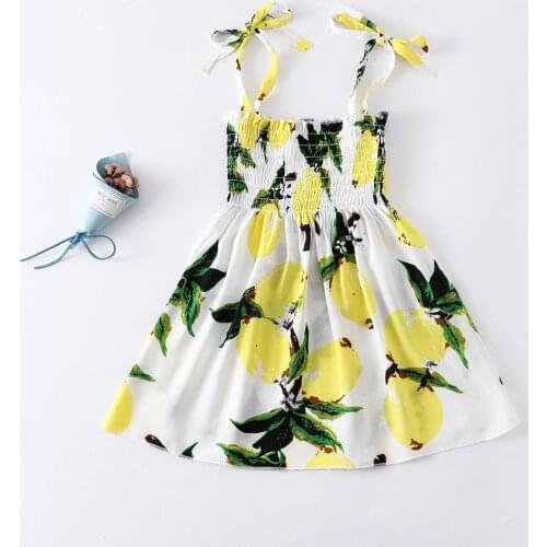 Summer Baby Girls Kids Floral Print Dresses for Children Camisole Holiday Beach Dress