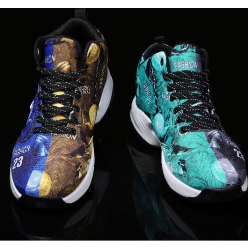 Spring New Mandarin Duck Basketball Shoes Mens Sports Shoes Combat Boots Floral Canvas Shoes Student Running Shoes