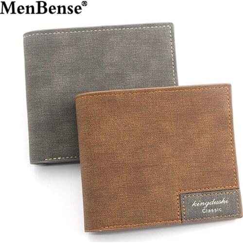 MenBense Wallet Mens Frosted Pu Leather Coin Purse Bag Large Capacity Male Short Money Bag Card Holder Female Change Pocket
