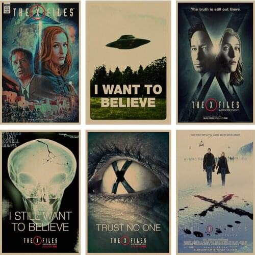 The X-Files Alien UFO retro Poster Retro Kraft Paper Bar Cafe Home Decor Painting Wall Sticker