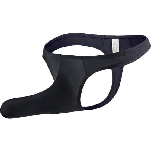 Sexy Mens Bikini Bulge Open Penis Pouch Briefs Underwear Man Low Waist Panties Breathable Male Elephant Nose Underpants