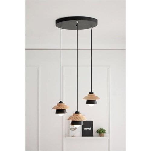 Pendat lamp garden creative restaurant wooden bedroom living room pendant with iron LED MZ22