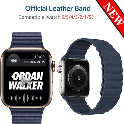 Strap for apple watch Leather loop Magnetic For apple watch band 6 se 5 4 44mm 40mm Replacement iWatch series 5 4 3 2 watchbands