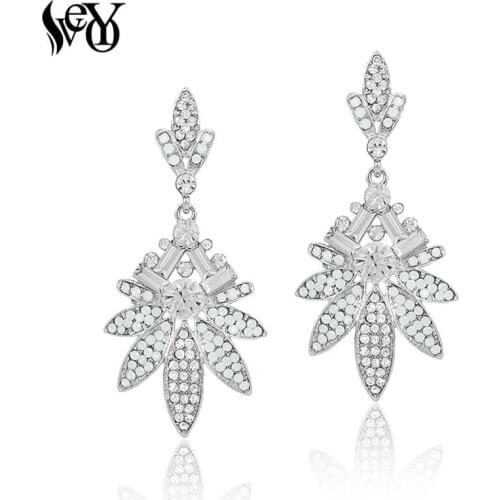 VEYO Full of Rhinestone Drop Earrings For Women brincos Pendientes Flower Trendy High Quality