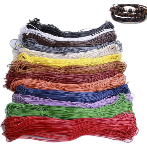 10m 2MM Beading Cord Red Black Waxed Cotton Braid Rope For DIY Necklace Bracelet DIY Jewelry Making 13 Colors Corde Supplier
