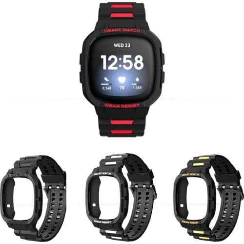 SIKAI - TPU Watch Case with Band For Fitbit Versa 3 Smart Watch Strap Protective Shell