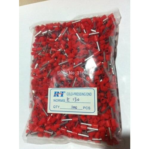 E1510 16 AWG 1.5mm2 bootlace Ferrules for wire Tubular terminal connectors