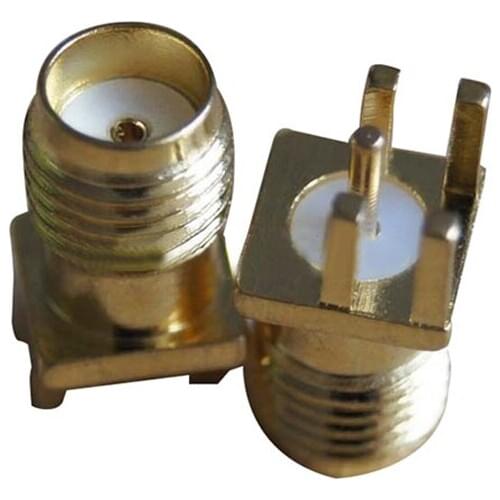 Brand New 10x Connector SMA Female jack solder edge 1.6mm PCB clip mount straight 5.08mm Gold