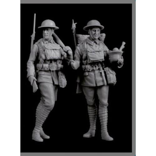 Unassambled 1/35 ancient WWI British Set (2 figures) Resin figure miniature model kits Unpainted