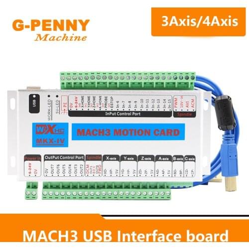 USB CNC MACH3 4 Axis Controller CNC Interface Control Board Card high frequency 2000Khz stepper motor servo motor breakout board