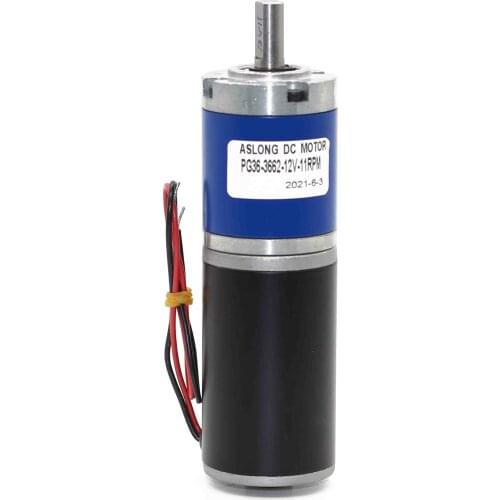 High quality 36mm tubular lectirc dc motor 12v with planetary Geared Reduce DC brushed planetary metal geared motor PG36-3662
