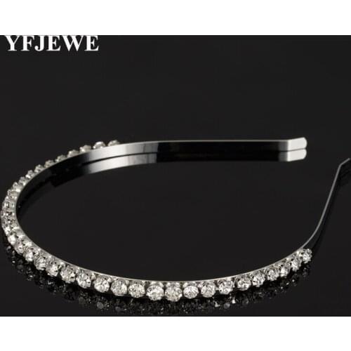 YFJEWE Fashion Elegant Crystal Alloy Wedding Hair Accessories Rhinestone hairbands Hair Jewelry Women Bride Party H044
