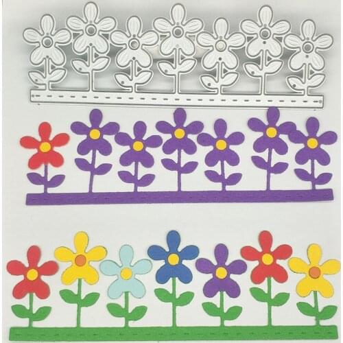 1 row of 7 small flowers wedding metal cutting die, scrapbook, photo album, greeting card, DIY decoration, handmade art