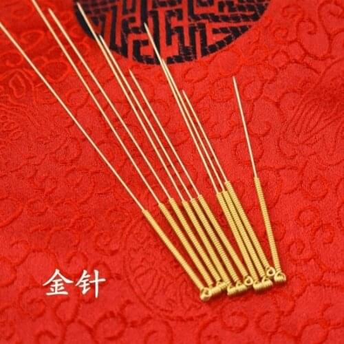 1pcs Chinese Medicine 90% Pure Gold Acupuncture Needles Allergy Diameter 0.4mm/0.5mm