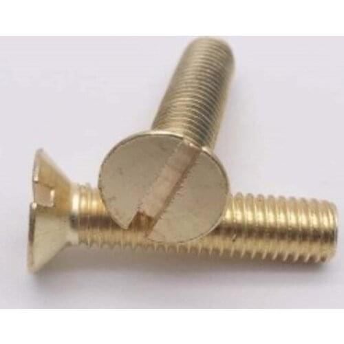 10-100PCS M3 M4 m5 m6 m8 DIN963 Brass Slotted counterunk head machine Screw