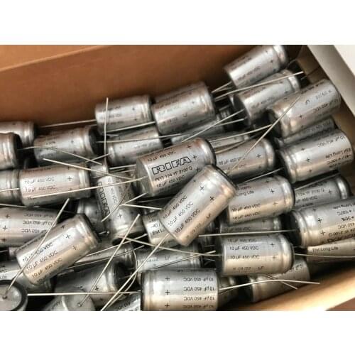 10PCS PEG124 450V10uf Series Capacitor Axial pin electrolytic capacitor 10UF 450V FOR RIFA