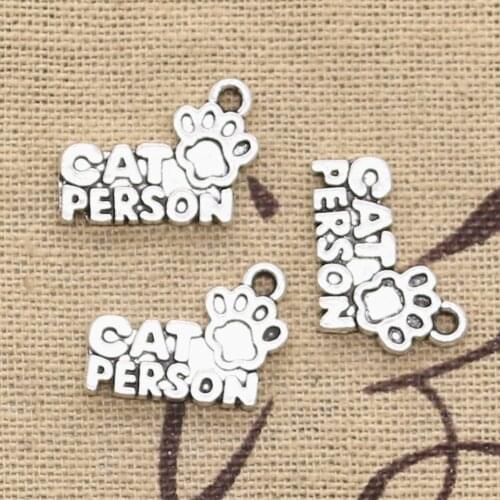 15pcs Charms Cat Person Friend Forever 13x18mm Antique Making Pendant fit,Vintage Tibetan Silver color,DIY Handmade Jewelry