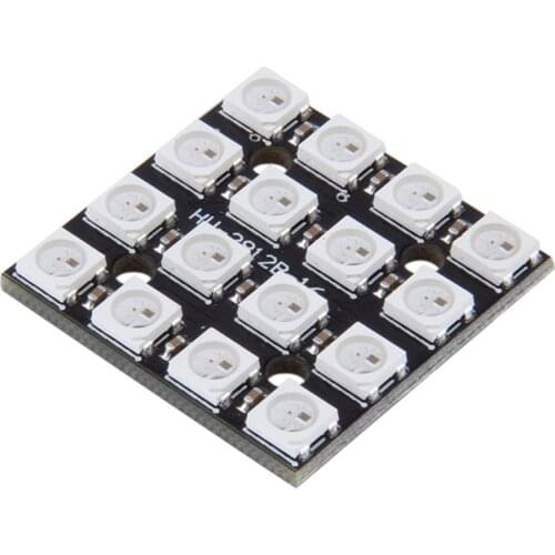 16-bit WS2812B Square Light Board RGB LED Full Color Driver Color Light Development Board Lamp Panel Module