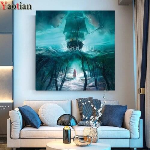 5D Diy Diamond Painting Cross Stitch Kits Angels and Sailboats Sea Diamond Mosaic Sailor Moon Pictures Diamond Embroidery Sale