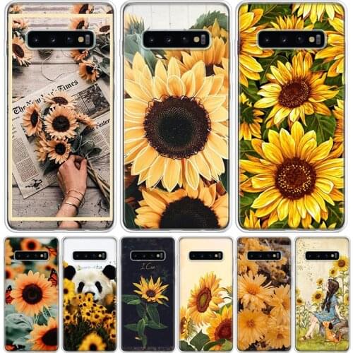 Sunflower Print Beauty Yellow Cover Phone Case For Samsung Galaxy S10 S20 Ultra Note 10 9 8 S9 S8 J4 J6 J8 + Lite Plus Pro S7 Co