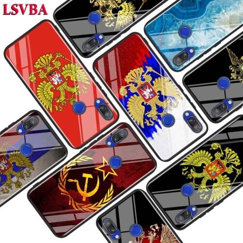 Black Glossy Cover Russia Flag national emblem for Xiaomi Redmi Note 8 7 6 5 4X 4 K20 Pro 7A 6A 6 S2 5A Plus Phone Case
