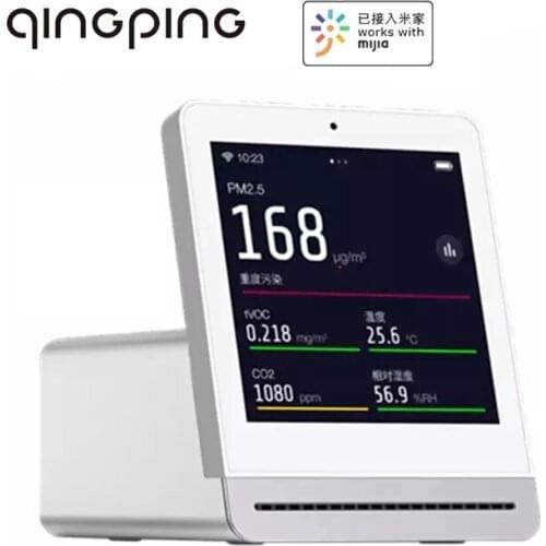 Qingping Air Detector Retina Touch IPS Screen Mobile Touch Operation Mijia APP Pm2.5 Air Monitor for Indoor Outdoor