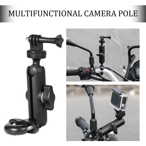 Motorcycle Bike Camera Holder Handlebar Mirror Mount Bracket 1/4 Metal Stand For GoPro Hero8/7/6/5/4 Motor Handlebar Accrssories