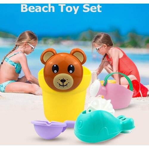 Baby Cartoon Water Sand Toys Shower Bucket Sets Parent-child Interactive Summer Toy for Beach Play Sand Water Play