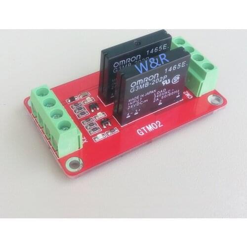 GTM02 2-way solid state relay module / expansion board / high level trigger / with fuse / 5V / 12V / 24V
