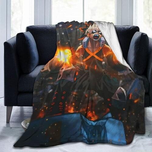 MHA Hero Academia Bakugo Anti-Pilling Fleece Blanket Comfortable Microfiber Throw Blankets, Cozy Throws All Seasonsfor Bed Sofa