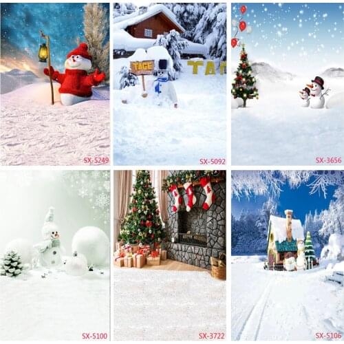 Christmas Theme Photography Background Winter snowman elk Children Portrait Backdrops For Photo Studio Props 2157 YXFL-71