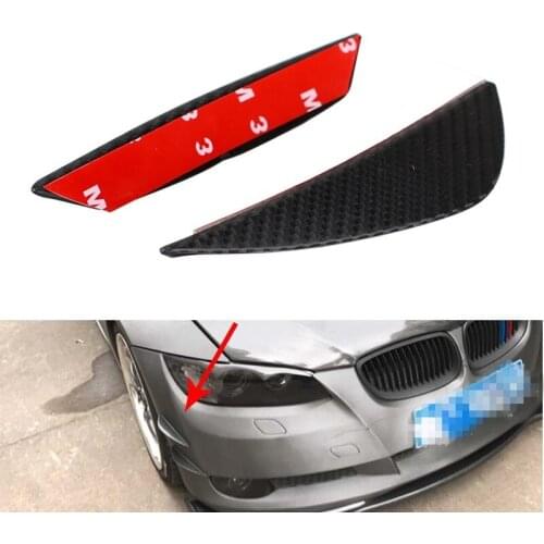 1 Pair Carbon fiber look front bumper cars modified Spoiler air knife accessories for VW CC BMW FORD