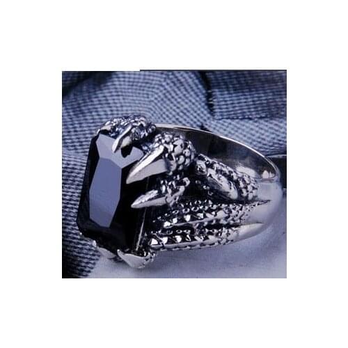 Handmade 925 Silver Dragon Paw Ring Vintage Thai Silver Dragon Power Man Ring Pure Silver Jewelry Finger Ring Gift