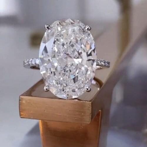 Classic 925 Sterling Silver & Rose gold Oval 4CT Simulated Diamond Engagement Wedding Rings For Women Fine Jewelry Wholesale