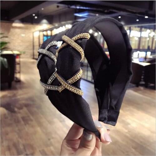 Korean Boutique Hairband Rhinestone Fashion Headband Women Girls Hair Head Hoop Band Accessories For Girl Scrunchy Hairband 0207