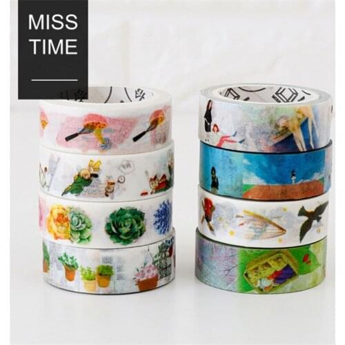 Ayron 15mm X 8m Creative illustrations food animals Decorative Washi Tape DIY Scrapbooking Masking Tape School Office Supply