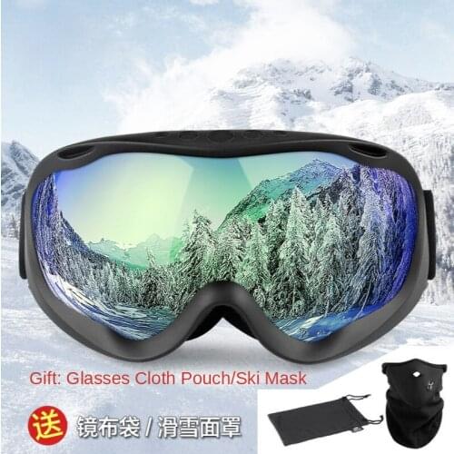 KOFS Ski Goggles Spherical Anti Fog Double Lens Ultraviolet-proof Ski Mask Glasses Skiing Adult Men Women Snow Goggles