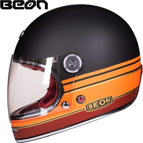 BEON Helmet Full Motocross Helmet Vintage Motorcycle Professional Retro Ultralight ECE Headgear B-510