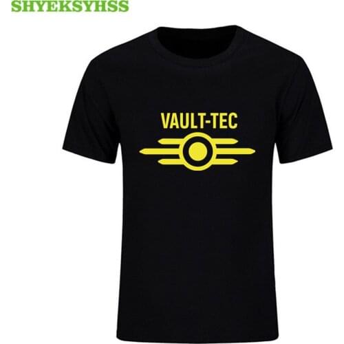 Vault Tec logo T shirt Gaming Video Game Fallout 2 3 4 Tees Tops T-Shirts Men classic Casual Apparel Fashion TShirt